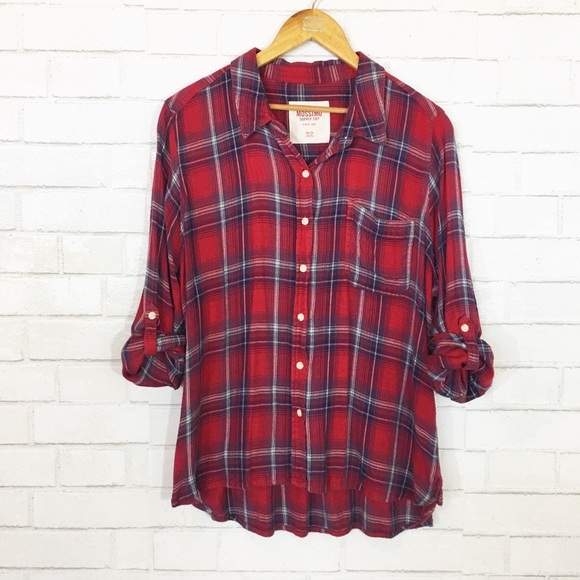 Mossimo Supply Co. Tops - Mossimo Soft Red Plaid Relaxed Fit Shirt